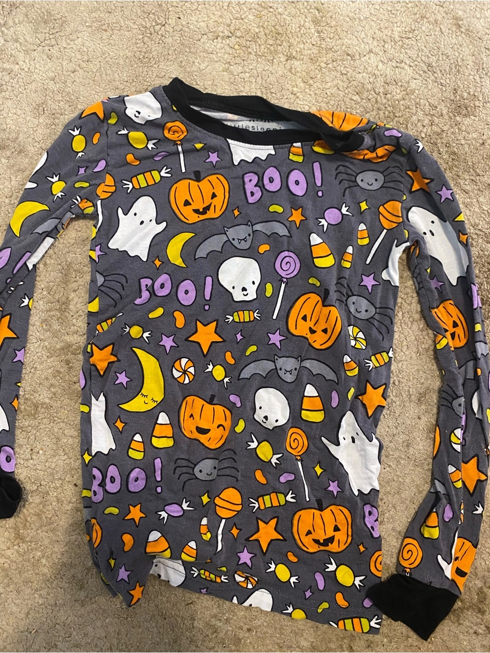 Little Sleepies Halloween Candy Corn & Ghost Print pj top